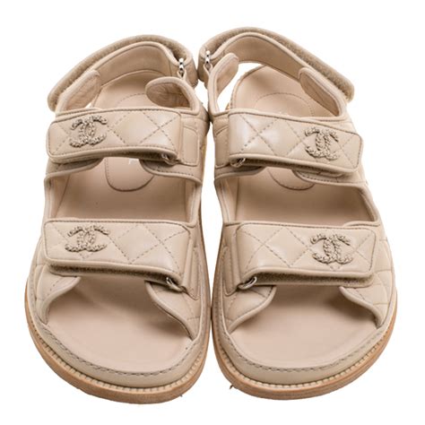 sandalen damen chanel|chanel velcro sandals.